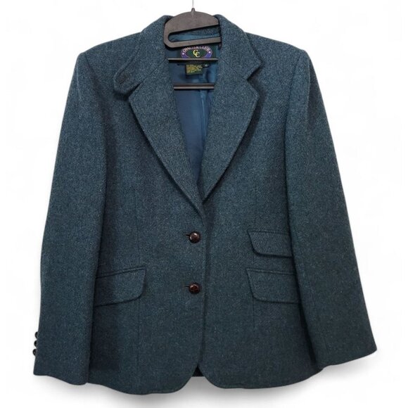 Charter Club Petites Wool Blazer Blue-Green Hong Kong Tailored Academia - Picture 3 of 14